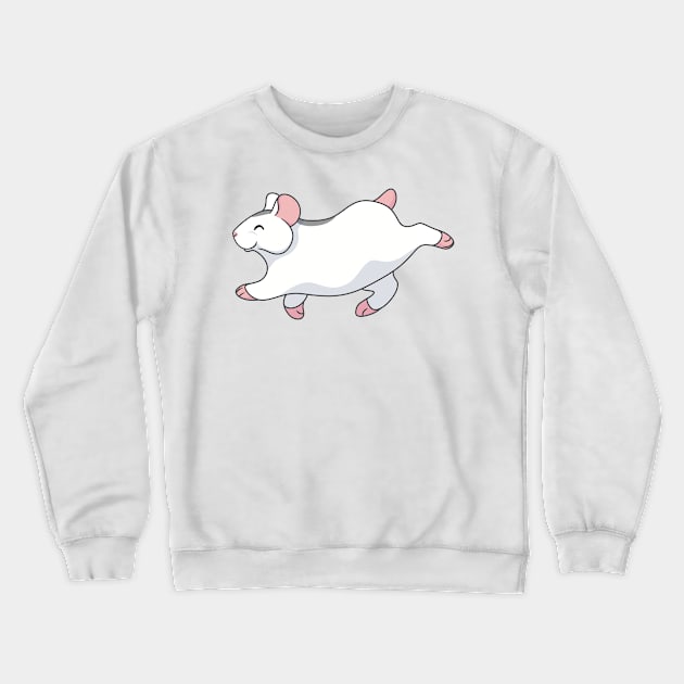 White Hamster Crewneck Sweatshirt by DeguArts